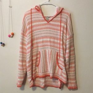 Cozy striped poncho sweater